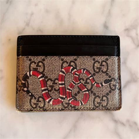 gucci kingsnake wallet monogram supreme gg|gucci kingsnake card case.